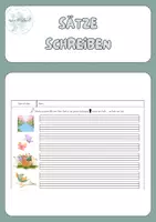 Vorschau - Arbeitsblätter - Sätze zu Bildern schreiben – Frühling & Ostern - Deckblatt