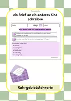 Vorschau - Arbeitsblätter - Brief an ein Kind aus einer anderen Klasse schreiben - Deckblatt