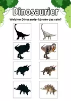 Vorschau - Arbeitsblätter - Dinosaurier Schattenbilder - Zuordnungspiel für die Klettmappe - Deckblatt