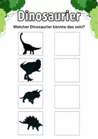 Vorschau - Arbeitsblätter - Dinosaurier Schattenbilder - Zuordnungspiel für die Klettmappe - Seite 1