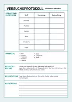 Vorschau - Arbeitsblätter - Versuchsprotokoll schwimmen und sinken - Deckblatt