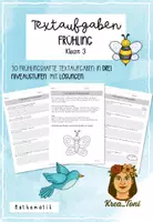 Vorschau - Arbeitsblätter - Textaufgaben Frühling – 30 Sachaufgaben in 3 Schwierigkeitsstufen mit Lösungen (Klasse 3) - Deckblatt