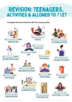 Vorschau - Arbeitsblätter - Revision - Teenagers, Activities & Allowed to / Let (passend zu MORE! 3 Unit 9) - Seite 1