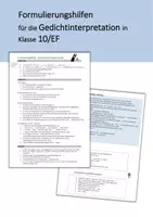 Vorschau - Arbeitsblätter - Formulierungshilfen - Deutsch Gedichtinterpretation EF+ - Seite 3