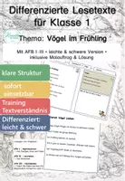 Vorschau - Arbeitsblätter - Vögel im Frühling – Lesetexte Klasse 1–4 Bundle | Sachunterricht & Deutsch | differenziert - Deckblatt
