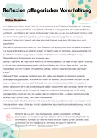 Vorschau - Arbeitsblätter - Reflexion Orientierungseinsatz - Pflegeausbildung - Deckblatt