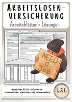 Vorschau - Arbeitsblätter - Arbeitslosenversicherung - Sozialversicherung in Deutschland - Wirtschaft / AES / WBS / GK - Arbeitsblätter und Lösungen für die Sekundarstufe - Deckblatt