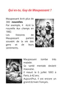 Aperçu - Présentation / Support pour le tableau - Maupassant en Lecture FALCile - Page 2