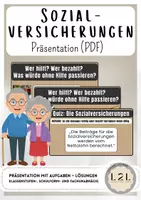 Vorschau - Präsentationen/Tafelbilder - Sozialversicherung in Deutschland - Krankenversicherung, Pflegeversicherung, Unfallversicherung, Arbeitslosenversicherung, Rentenversicherung - Präsentation mit Aufgaben und Lösungen - für die Sekundarstufe - Wirtschaft / AES / WBS / GK / Politik - Deckblatt