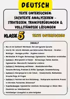 Vorschau - Arbeitsblätter - Texte untersuchen: Sachtexte analysieren – Strategien, Transferübungen & vollständige Lösungen - Klasse 5 - Deckblatt