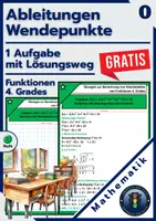 Vorschau - Arbeitsblätter - Wendepunkte Fkt. 4. Grades | Aufgaben - KOSTENLOS - Deckblatt