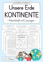 Vorschau - Unterrichtsreihen - Kontinente & Erde - Arbeitsheft / Unterrichtsreihe (4./5. Klasse) - Deckblatt
