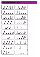 Aperçu - Jeux - Bingo des rythmes musique Cycle 3 | Jeu de rythme pour le cours de musique - Page 1