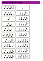 Aperçu - Jeux - Bingo des rythmes musique Cycle 3 | Jeu de rythme pour le cours de musique - Page 2