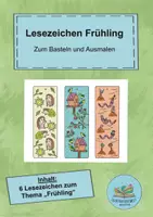 Vorschau - Mal- und Bastelvorlagen - Frühling Lesezeichen zum Ausmalen und Basteln - Deckblatt