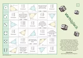 Vorschau - Arbeitsblätter - Winkelsumme und Dreicksarten - Spiel - Seite 1