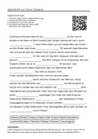 Vorschau - Arbeitsblätter - Lernposter + Arbeitsblätter zum Thema "Camping" + Lösung & MP3 + Infografik - Seite 1