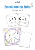 Vorschau - Stationenlernen - Rechnen bis 10 - Zusatzkarten Zabu - Homeschooling - Deckblatt