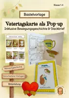 Vorschau - Stundenentwürfe - Vatertagskarte Pop up - Bastelvorlage mit Steckbrief - Deckblatt