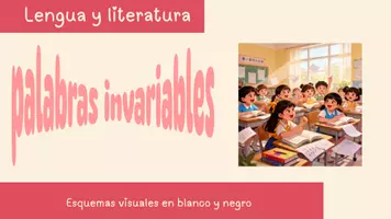 Vista previa - Hojas de trabajo - PALABRAS VARIABLES E INVARIABLES-ESQUEMAS EN BLANCO Y NEGRO - Portada