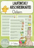 Vorschau - Spiele - Laufdiktat/Abschreibkartei Ostern - 21 Sätze - Deckblatt