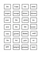Vorschau - Arbeitsblätter - Kreativ-Werkstatt - Tulpen
Mit Wörtern Sätze bilden und Tulpen passend anmalen - Seite 1