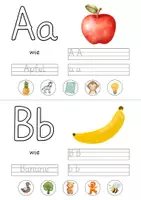 Vorschau - Arbeitsblätter - ABC Lernkarten | Buchstaben nachspuren, Klammerkarten, Schreiben lernen & Ausmalen | Vorschule, Deutsch Klasse 1 - Seite 1