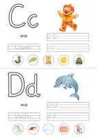 Vorschau - Arbeitsblätter - ABC Lernkarten | Buchstaben nachspuren, Klammerkarten, Schreiben lernen & Ausmalen | Vorschule, Deutsch Klasse 1 - Seite 2