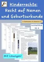 Vorschau - Arbeitsblätter - FREEBIE! Kinderrechte: Recht auf eine Geburtsurkunde im Togo, Afrika | Politik Klasse 6 - Deckblatt