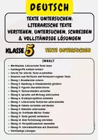 Vorschau - Arbeitsblätter - Literarische Texte Verstehen, untersuchen, schreiben & vollständige Lösungen Klasse 5 - Deckblatt