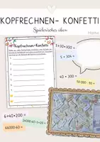Vorschau - Arbeitsblätter - Kopfrechnen Konfetti - Deckblatt