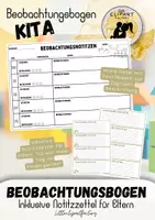Vorschau - Anderer Materialtyp - Beobachtungsbogen und Kommunikationsnotizen für den Kita-Alltag - Deckblatt