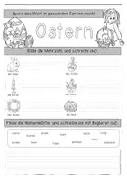 Vorschau - Anderer Materialtyp - Ostern Kopiervorlagen für die 1. Klasse inkl. Lösung - Seite 1