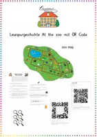 Vorschau - Arbeitsblätter - Lesespurgeschichte "At the zoo" mit QR Code - Deckblatt