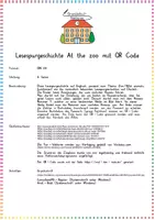 Vorschau - Arbeitsblätter - Lesespurgeschichte "At the zoo" mit QR Code - Seite 1