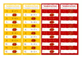 Vorschau - Anderer Materialtyp - Zahlenraum 20 Tandemrechnen (Zehnerüberschreitung) - Seite 1