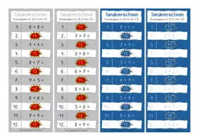 Vorschau - Anderer Materialtyp - Zahlenraum 20 Tandemrechnen (Zehnerüberschreitung) - Seite 2