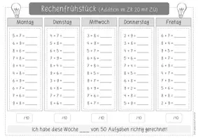 Vorschau - Anderer Materialtyp - Zahlenraum 20 Rechenfrühstück (Zehnerüberschreitung) - Seite 2