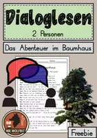 Vorschau - Arbeitsblätter - Dialoglesen, Leseflüssigkeit, Kostenlos, Freebie - Deckblatt