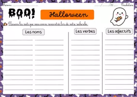 Aperçu - Feuilles d'exercices - Vocabulaire production d’écrit sur Halloween - Page 3