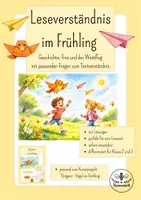 Vorschau - Arbeitsblätter - Lesen im Frühling - Lesegeschichte „Fino und der Wettflug“ -Leseförderung Klasse 2 und 3 - Deckblatt