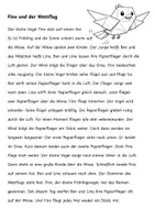 Vorschau - Arbeitsblätter - Lesen im Frühling - Lesegeschichte „Fino und der Wettflug“ -Leseförderung Klasse 2 und 3 - Seite 3