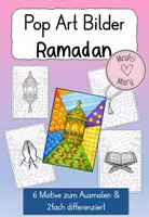Vorschau - Arbeitsblätter - Ramadan Pop Art Ausmalbilder - Deckblatt