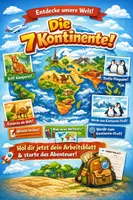 Vorschau - Unterrichtsreihen - Die 7 Kontinente - Mit der Weltkarte arbeiten - Deckblatt