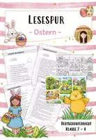 Vorschau - Arbeitsblätter - Lesespur: Ostern / Frühling mit 4-fach Differenzierung (Klasse 2-4) - Deckblatt