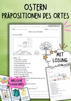 Vorschau - Arbeitsblätter - DaZ/DaF/Deutsch - Ostern - Lokale Präpositionen (Arbeitsblatt) - Deckblatt