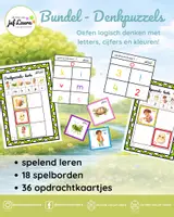 Voorbeeld - Lente - Bundel - Denkpuzzels - Letters, cijfers en kleuren - Voorblad