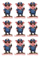 Vorschau - Bildkarten - Sauerei-Polizei | Rückmeldekarten des Ordnungsdienstes - Seite 1