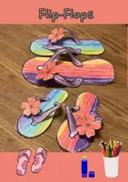 Vorschau - Mal- und Bastelvorlagen - Flip-Flops - Kunst im Sommer - Deckblatt