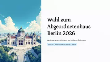 Vorschau - Präsentationen/Tafelbilder - 🗳️ Wahl zum Abgeordnetenhaus Berlin 2026 – Präsentation für Politik & Sozialkunde (Sek I/II) - Deckblatt